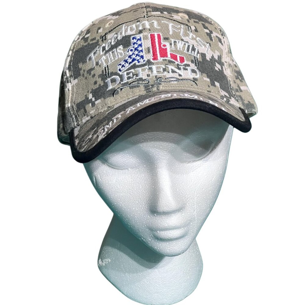 2nd Amendment Freedom First This I Will Defend Camo Adult Adjustable Hat Cap